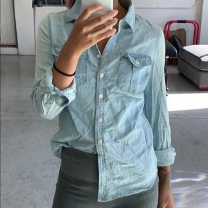 Simple light wash jean-shirt